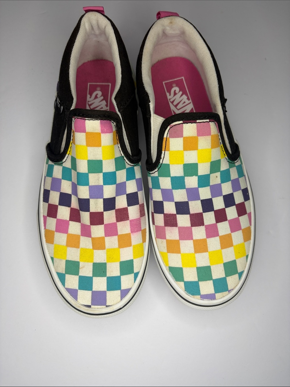 Vans Kids Slip-On Sneakers - Pink, Yellow, Teal, Purple, Black